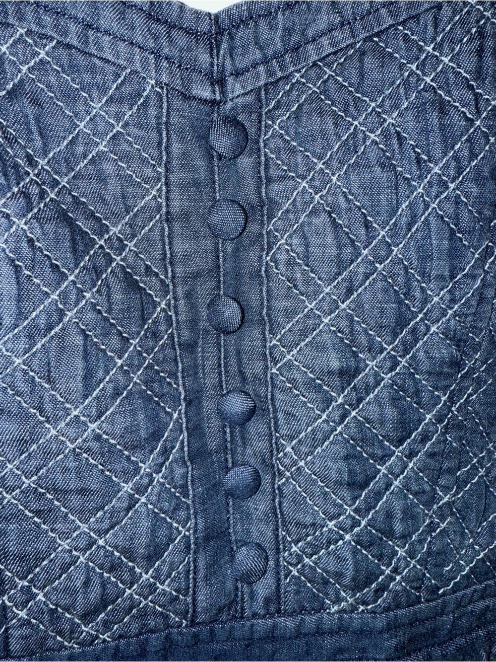 American Eagle Outfitters Chambray dress-lightweight, quilted button top,smocked - Picture 3 of 4